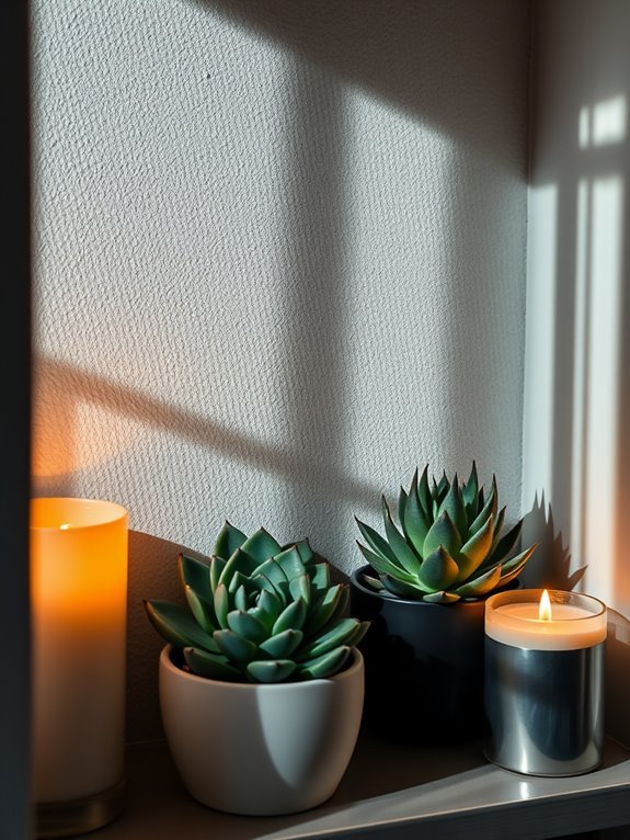 succulent and candle gift