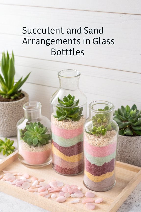 succulent arrangements in bottles