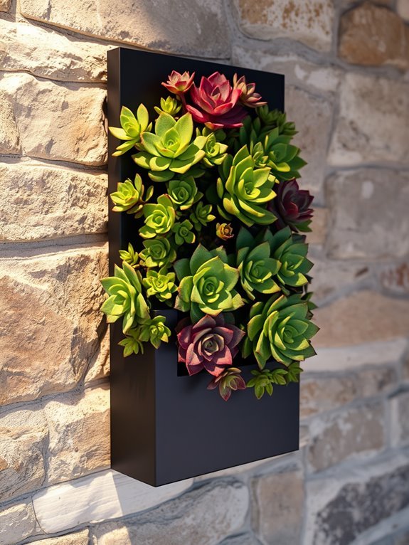 succulent filled vertical garden