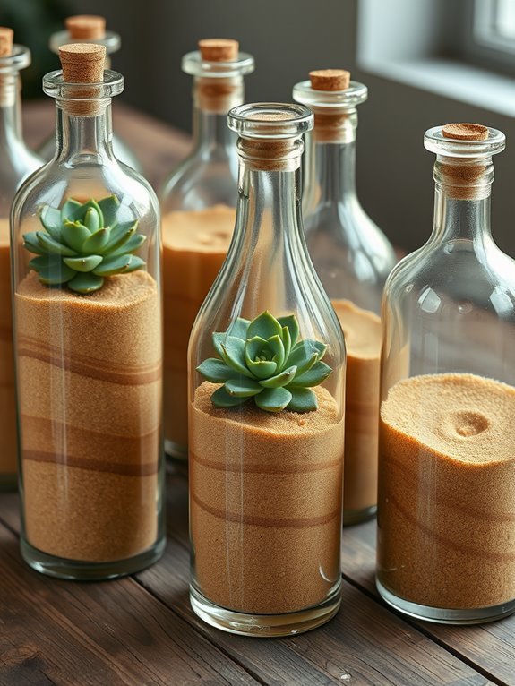 succulent filled vintage bottle