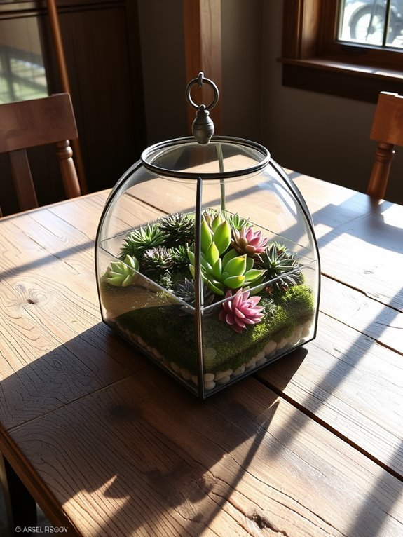 succulent terrarium table decoration