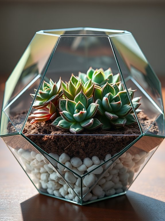succulent terrarium with layers