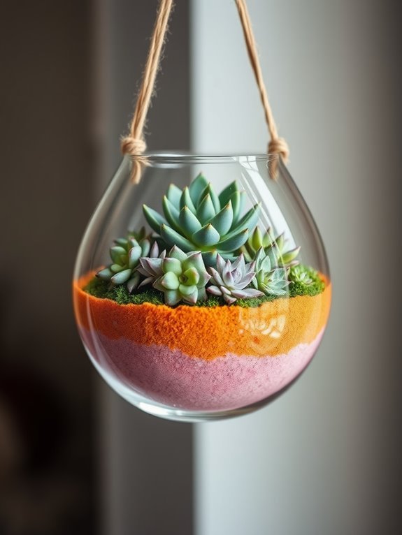 succulent terrarium with layers