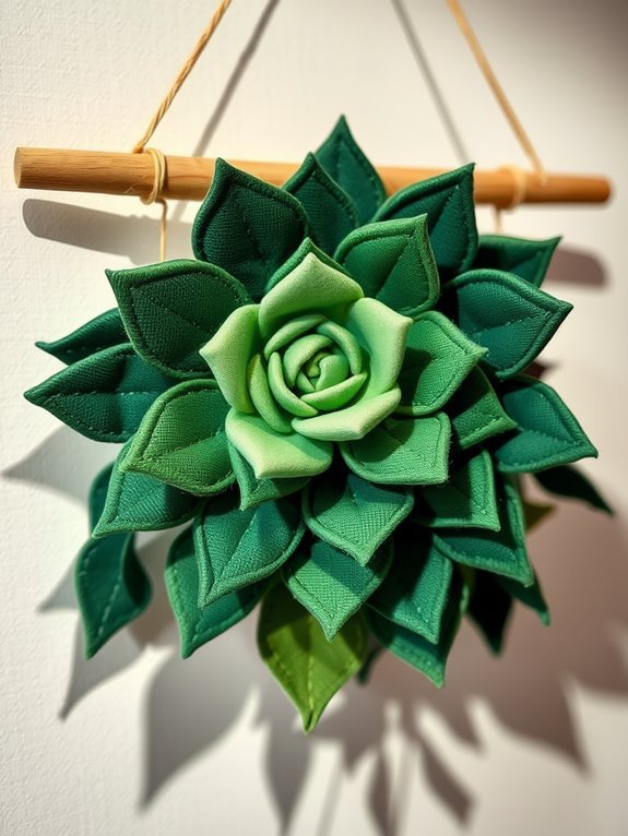 succulent themed fabric decor