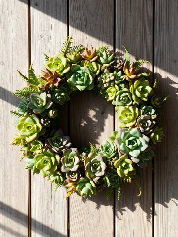 succulent wreath home decoration