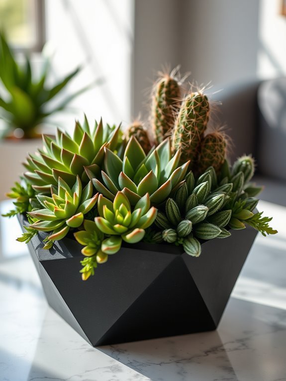 succulents and cacti arrangement