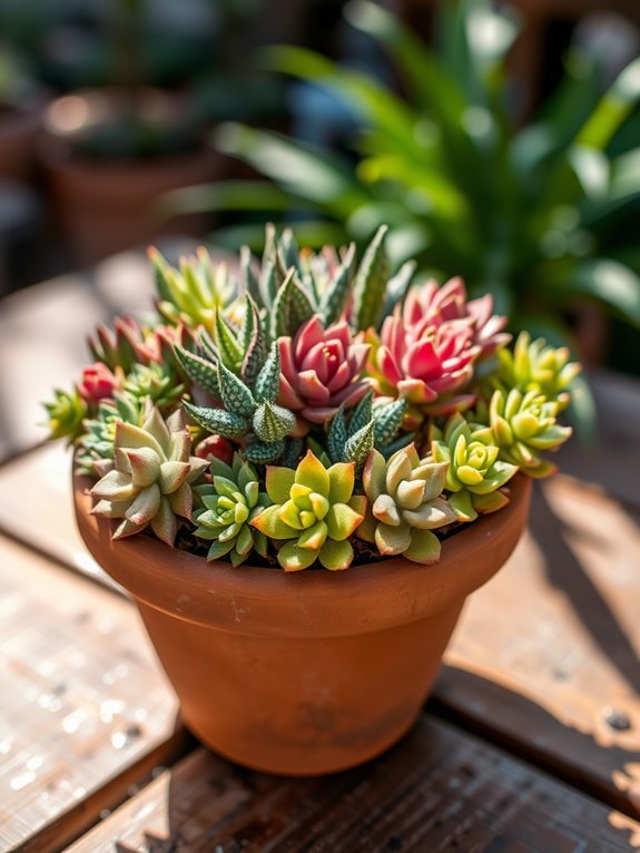 succulents in terracotta pot