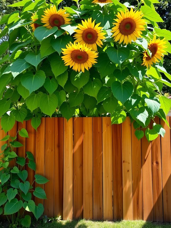 sunflowers providing natural privacy
