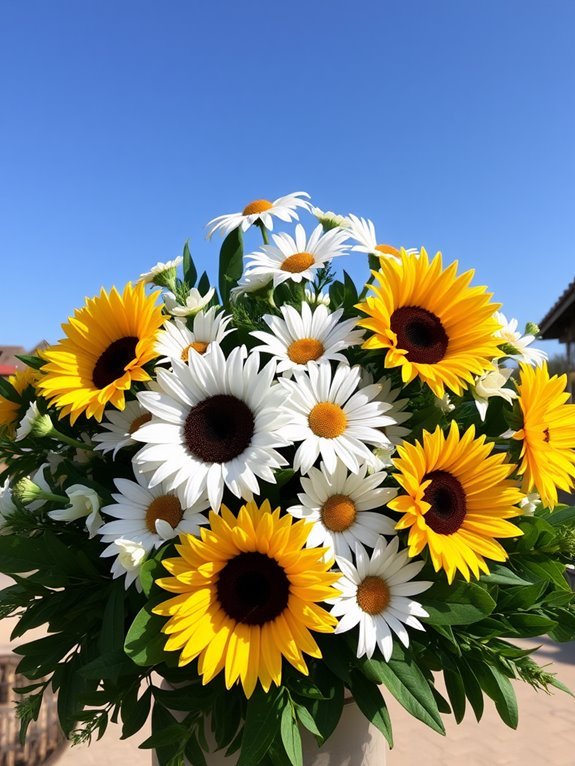 sunny floral arrangement display