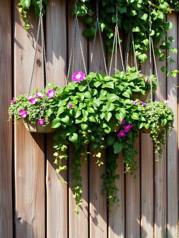 suspended floral arrangements chains