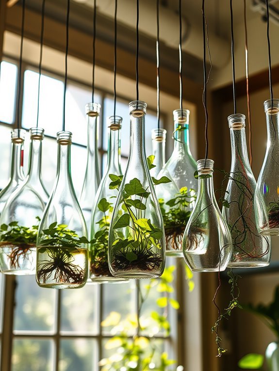 suspended glass container experiment