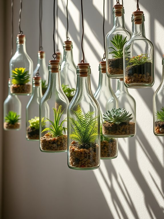suspended indoor plant display
