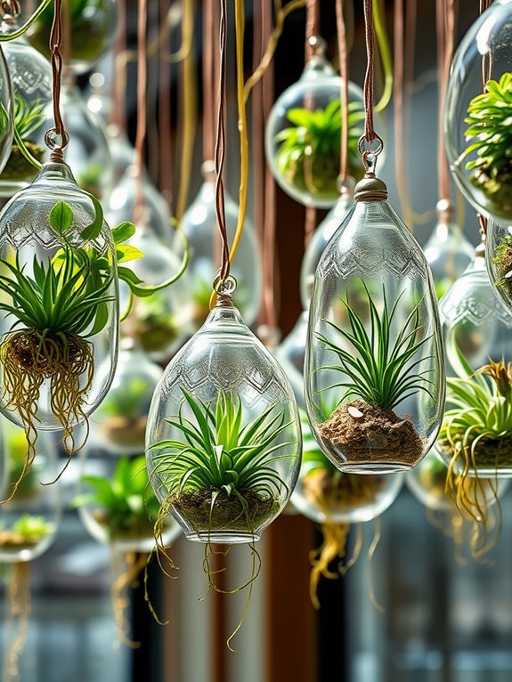 suspended plant glass containers