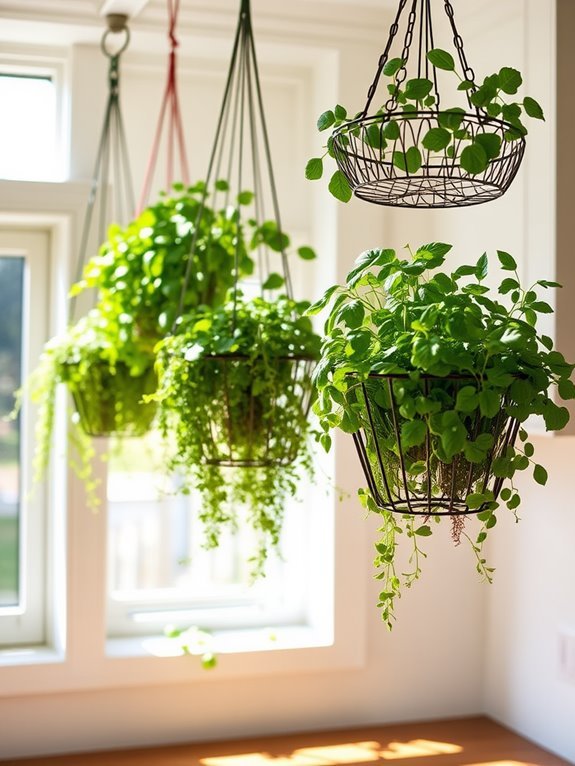 suspended wire storage baskets