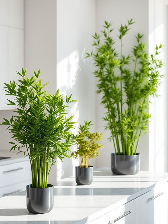 tall green bamboo plants