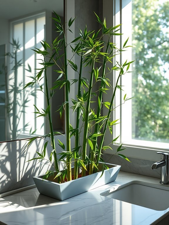 tall green bamboo plants