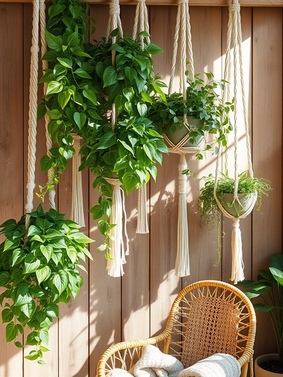 textured macram plant hangers