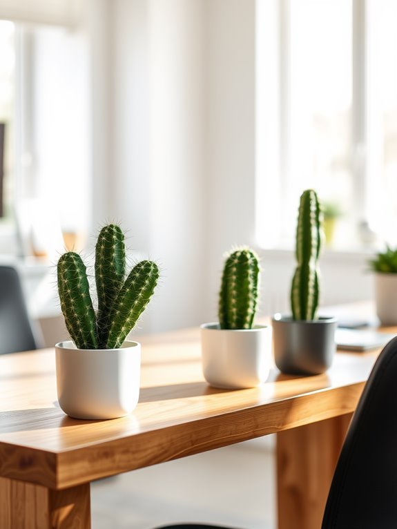 three cacti together formed