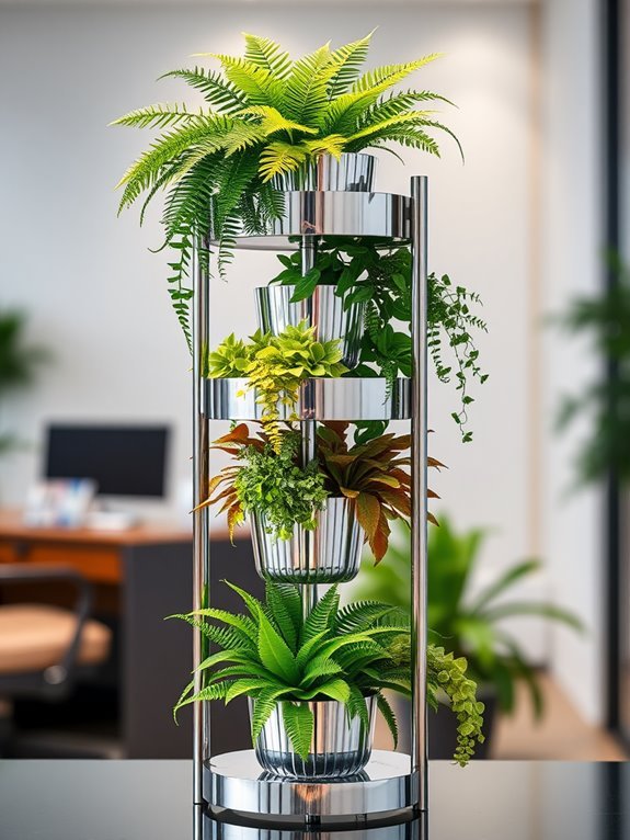 three tiered plant display