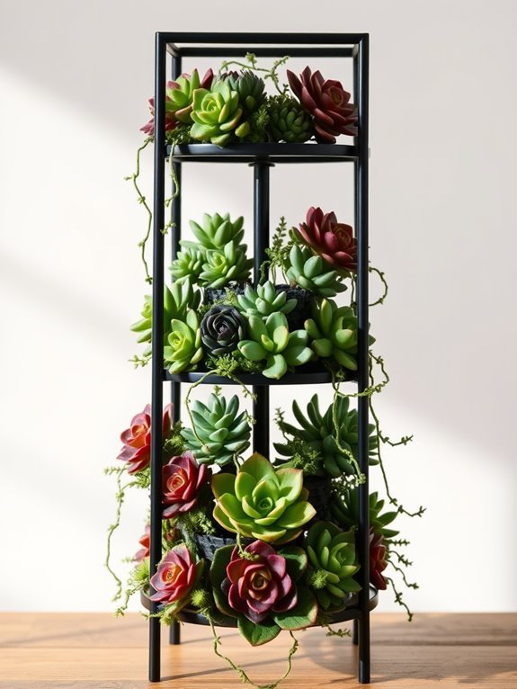 tiered display for succulents