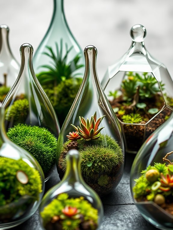 tiny glass garden ecosystem