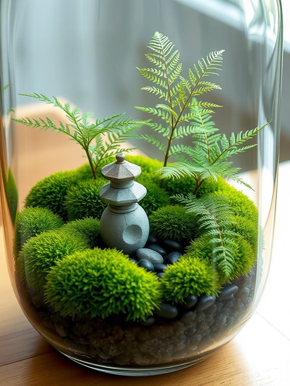 tranquil green moss landscape
