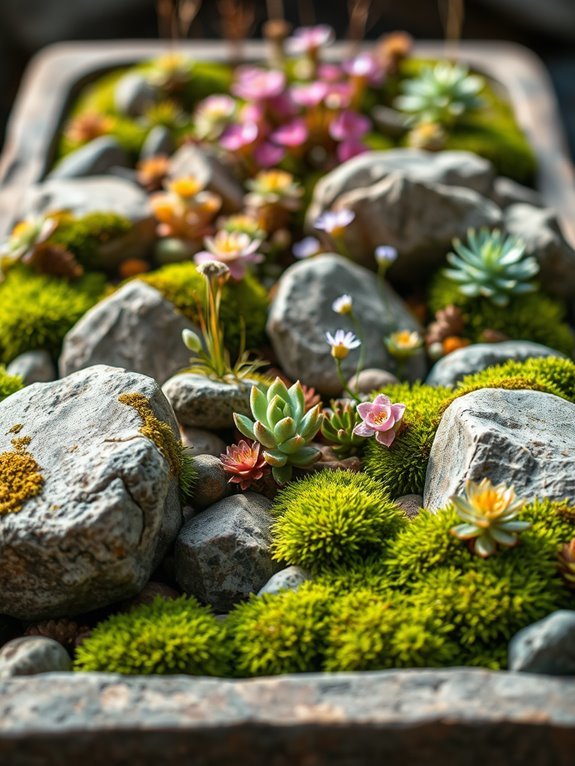 tranquil landscape with rocks