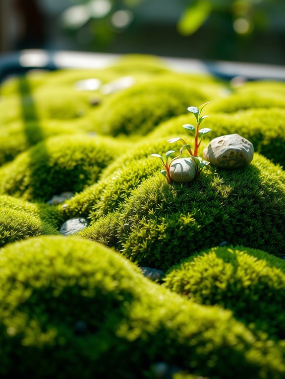 tranquil moss covered garden