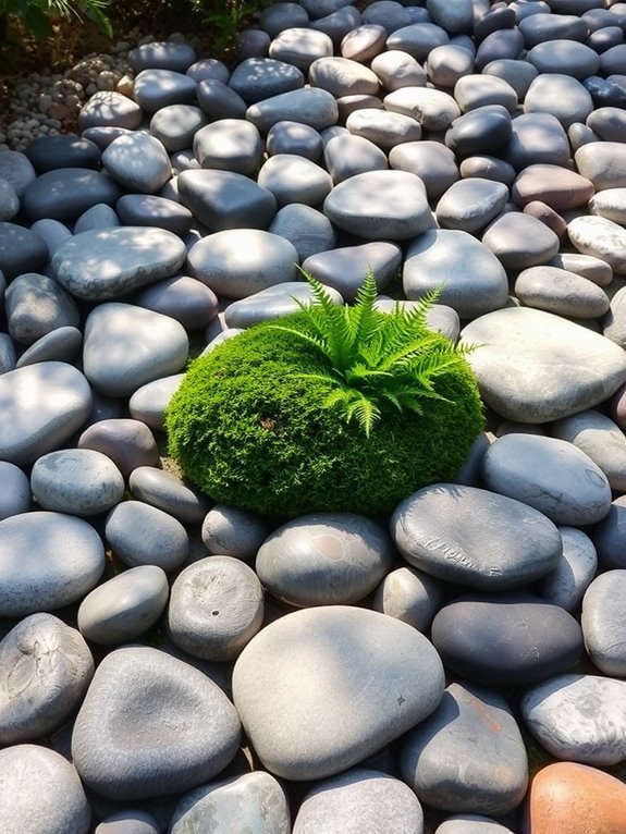 tranquil stones by river