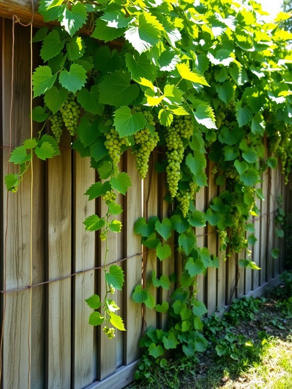 trellised vines create warmth