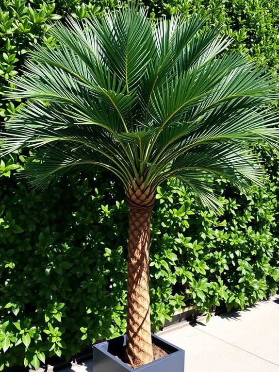 tropical greenery in pots