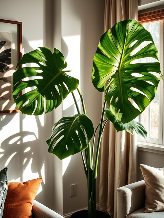 tropical houseplant with holes