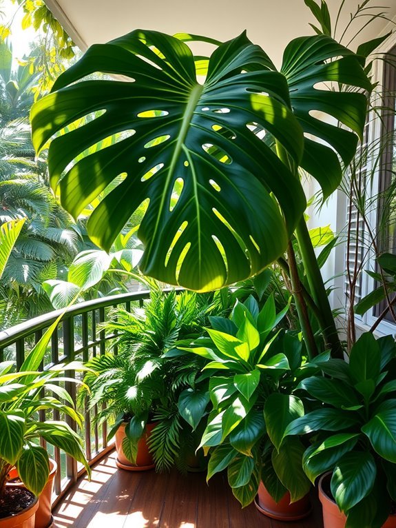 tropical houseplant with holes