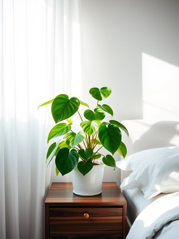 tropical houseplant with leaves