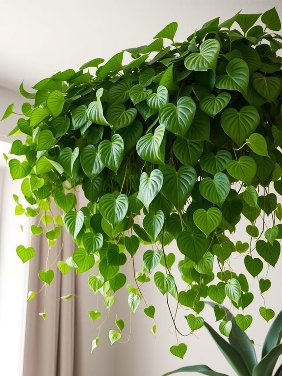 tropical houseplant with leaves