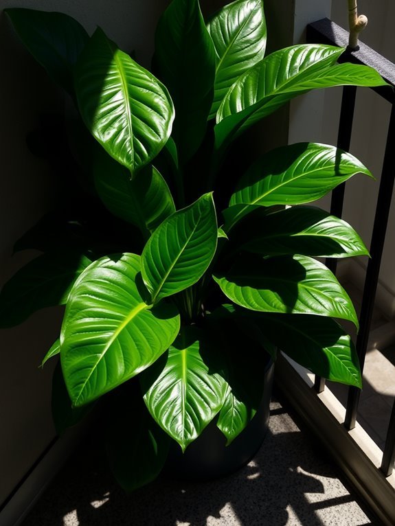 tropical houseplant with leaves