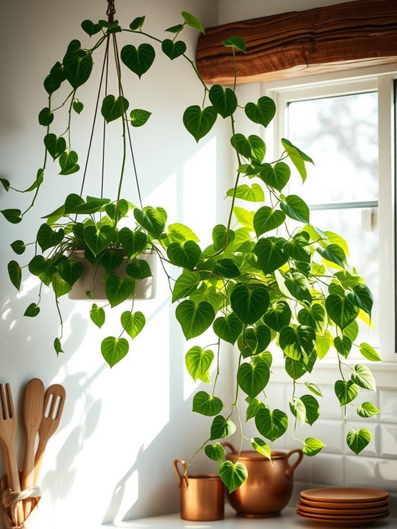 tropical houseplant with leaves