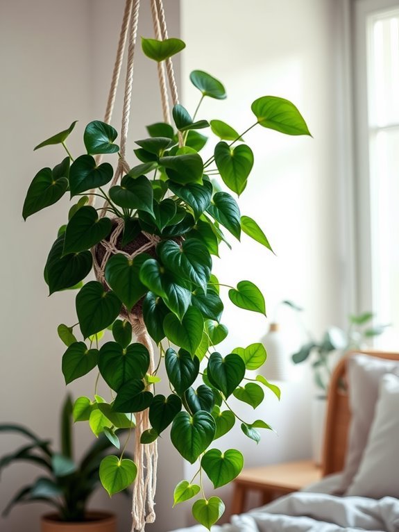 tropical houseplant with leaves