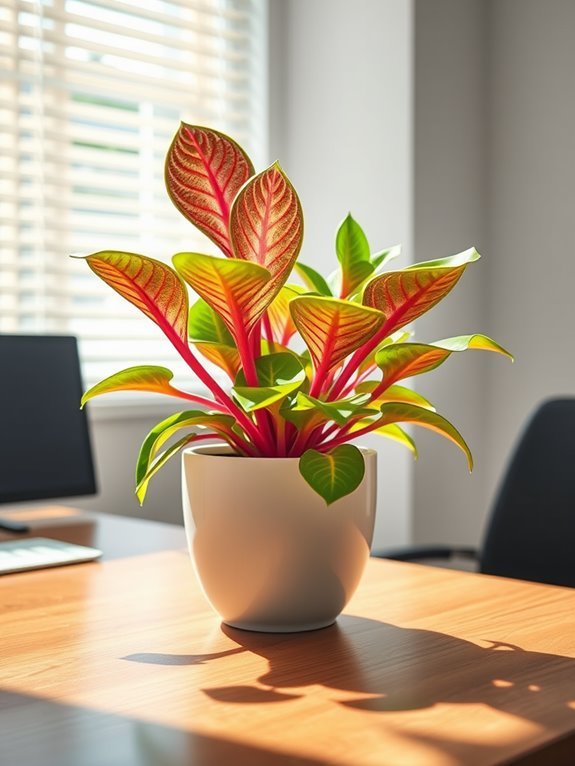 tropical houseplant with patterns