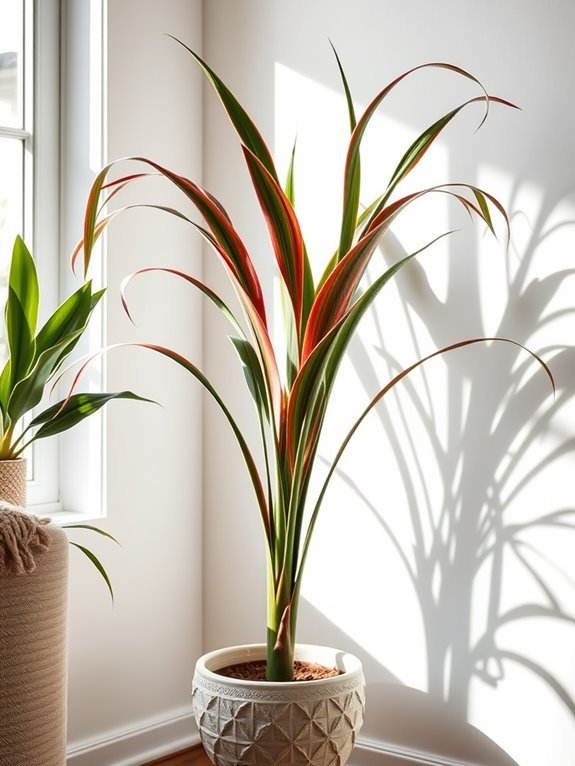 tropical houseplant with spiky leaves