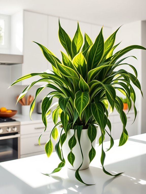 tropical houseplant with unique leaves