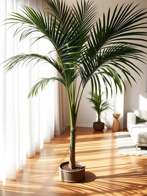 tropical indoor palm plant