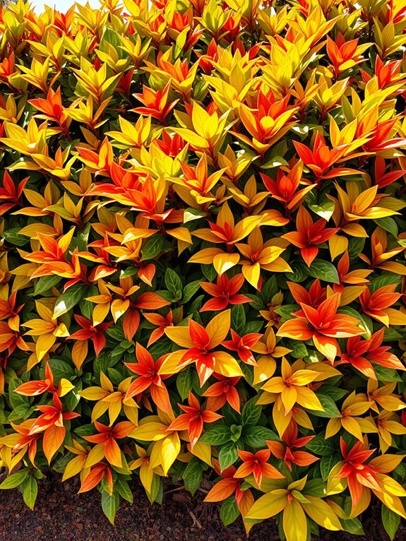 tropical plant with colorful leaves