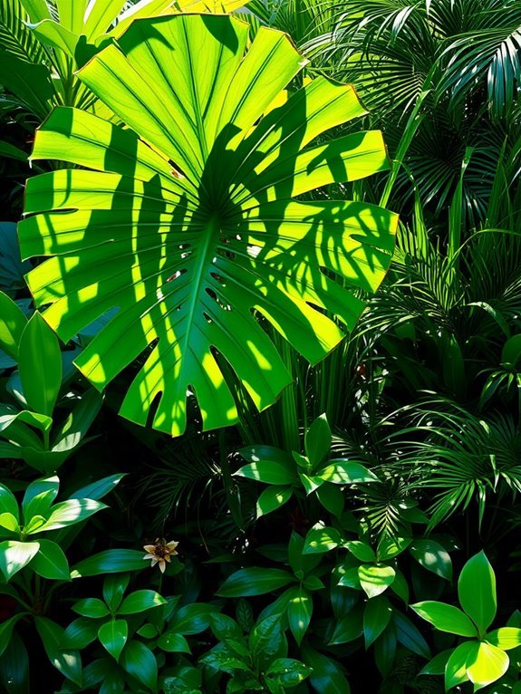 tropical plant with holes