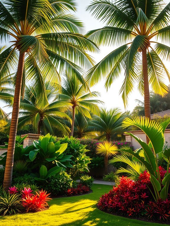 tropical plants with fronds