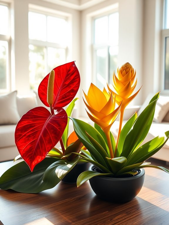 tropical plants with vibrant colors