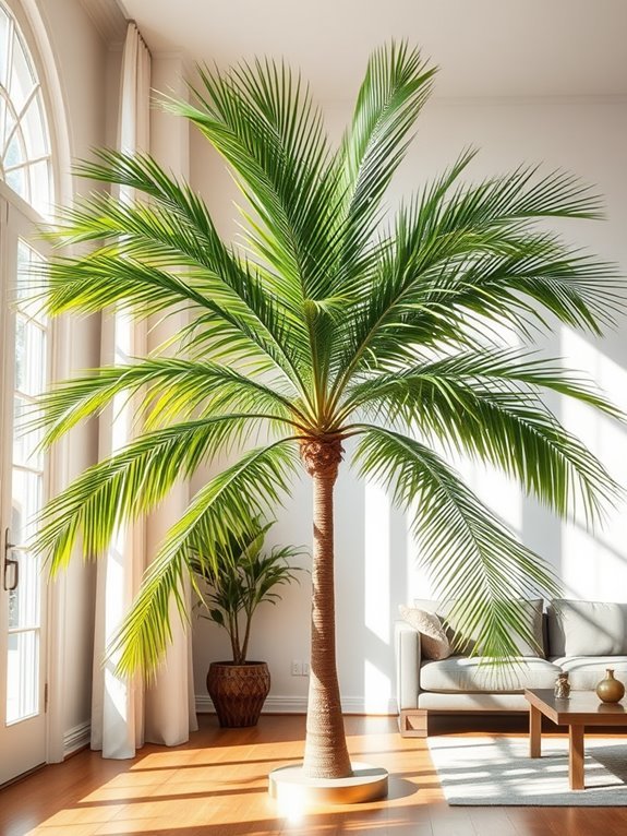 tropical tree with coconuts