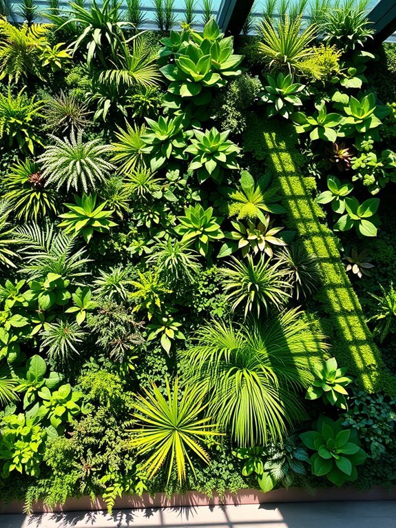 unique shaped faux plant walls
