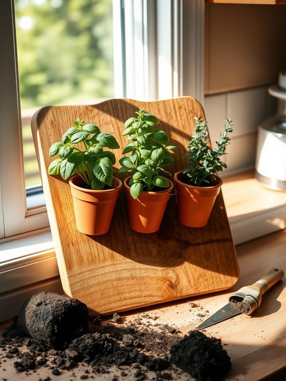 upcycled board garden planter
