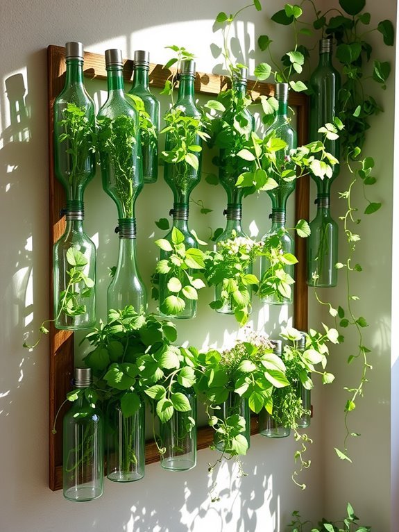 upcycled bottle garden planters